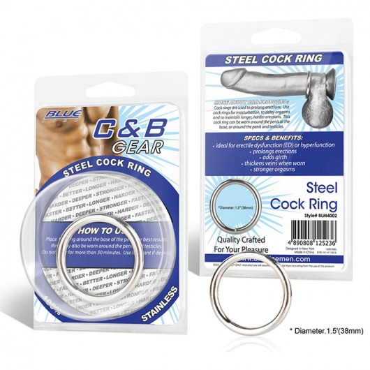 Стальное эрекционное кольцо STEEL COCK RING - 4.5 см. - BlueLine - в Орехово-Зуево купить с доставкой