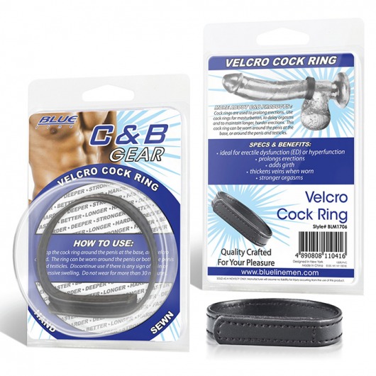 Кольцо на пенис из искусственной кожи на липучке VELCRO COCK RING - 5 см. - BlueLine - в Орехово-Зуево купить с доставкой