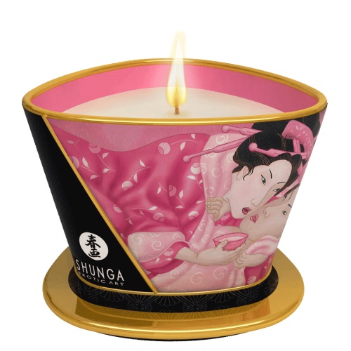 Массажная свеча Rose Petals с ароматом розы - 170 мл. - Shunga - купить с доставкой в Орехово-Зуево