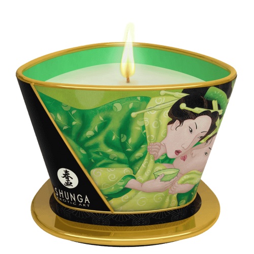 Массажная свеча Exotic Green Tea с ароматом зелёного чая - 170 мл. - Shunga - купить с доставкой в Орехово-Зуево
