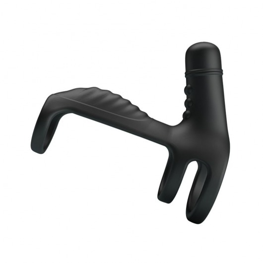 Черная вибронасадка на пенис Vibrating Penis Sling - Baile - в Орехово-Зуево купить с доставкой