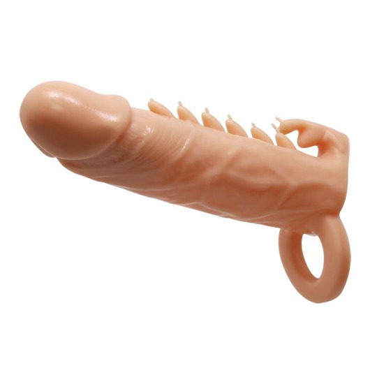 Телесная удлиняющая насадка Penis Sleeve Emmitt - 17 см. - Baile - в Орехово-Зуево купить с доставкой