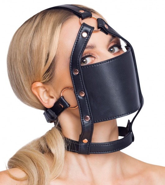 Черный намордник с кляпом-шаром Head Harness With A Gag - Orion - купить с доставкой в Орехово-Зуево