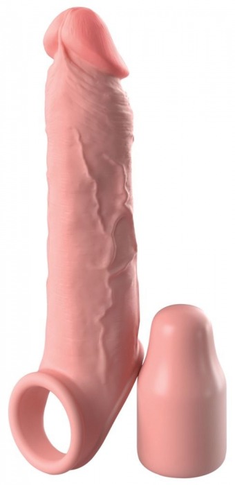 Телесная насадка-удлинитель 2 Inch Silicone X-tension with Strap - 20,3 см. - Pipedream - в Орехово-Зуево купить с доставкой