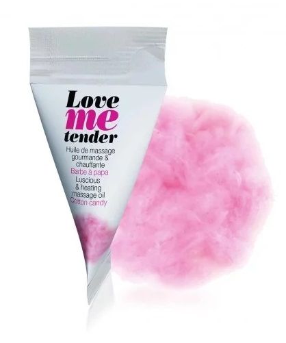 Съедобное согревающее массажное масло Love Me Tender Cotton Candy с ароматом сладкой ваты - 10 мл. - Love to Love - купить с доставкой в Орехово-Зуево