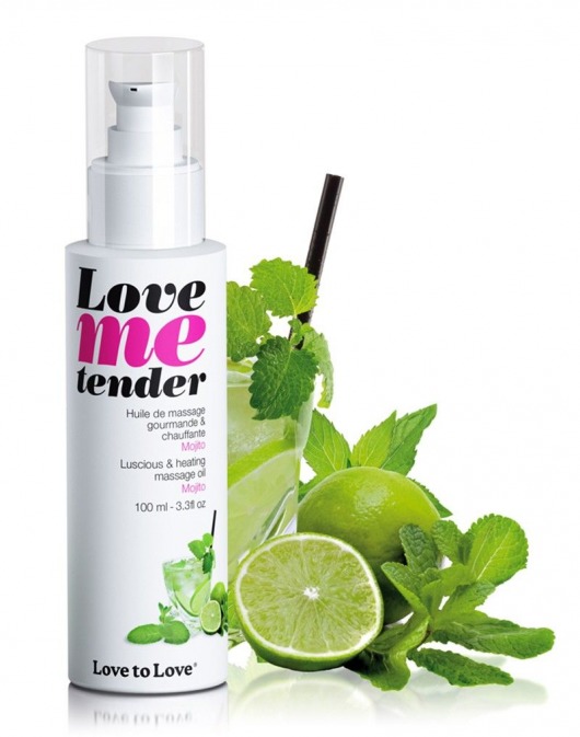 Съедобное согревающее массажное масло Love Me Tender Mojito с ароматом мохито - 100 мл. - Love to Love - купить с доставкой в Орехово-Зуево