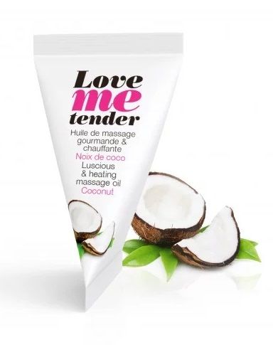Съедобное согревающее массажное масло Love Me Tender Cocos с ароматом кокоса - 10 мл. - Love to Love - купить с доставкой в Орехово-Зуево