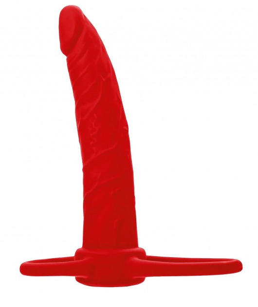Красная насадка на пенис для двойного проникновения Black Red - 16,5 см. - ToyFa - купить с доставкой в Орехово-Зуево
