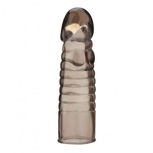 Дымчатая насадка-удлинитель Ribbed Realistic Penis Enhancing Sleeve Extension - 15,2 см. - BlueLine - в Орехово-Зуево купить с доставкой