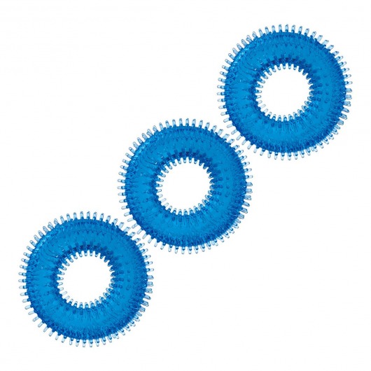Комплект из трех голубых колец для эрекции 3-Pack Ultra-Stim Stretch Cock Rings - BlueLine - в Орехово-Зуево купить с доставкой