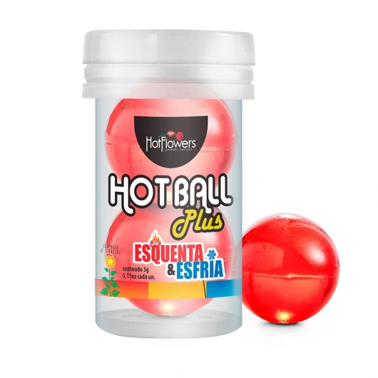 Лубрикант на масляной основе Hot Ball Plus с охлаждающе-разогревающим эффектом (2 шарика по 3 гр.) - HotFlowers - купить с доставкой в Орехово-Зуево