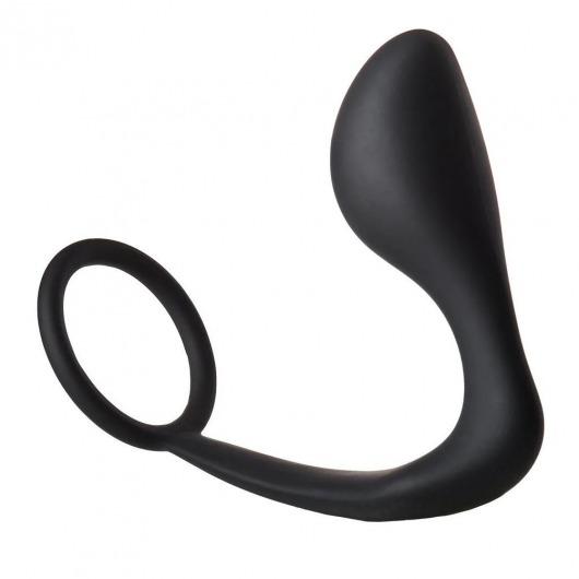 Черное эрекционное кольцо с анальной пробкой Anal Plug With Cockring - Dream Toys - в Орехово-Зуево купить с доставкой