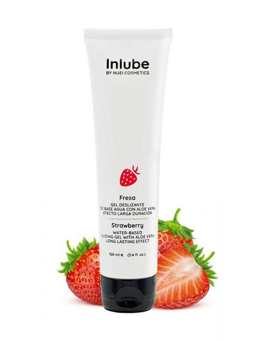 Лубрикант на водной основе Nuei Inlube с алоэ вера и ароматом клубники - 100 мл. - Nuei cosmetics - купить с доставкой в Орехово-Зуево
