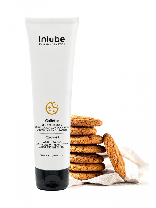 Лубрикант на водной основе Nuei Inlube с алоэ вера и ароматом печенья - 100 мл. - Nuei cosmetics - купить с доставкой в Орехово-Зуево