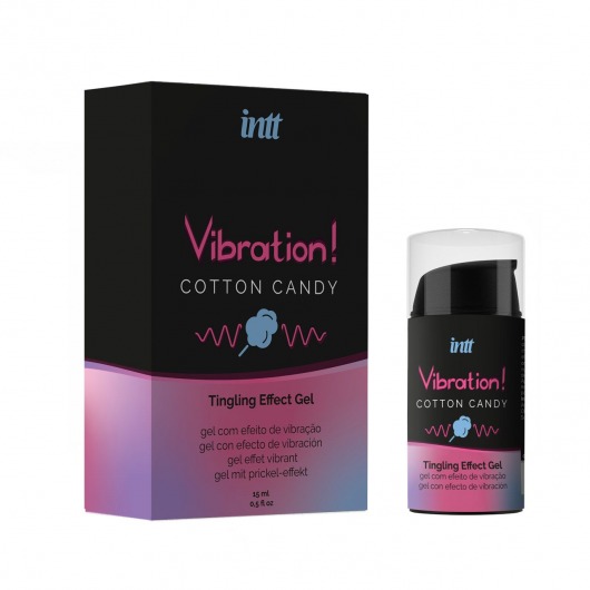 Жидкий вибратор Vibration Cotton Candy с ароматом сахарной ваты - 15 мл. - INTT - купить с доставкой в Орехово-Зуево