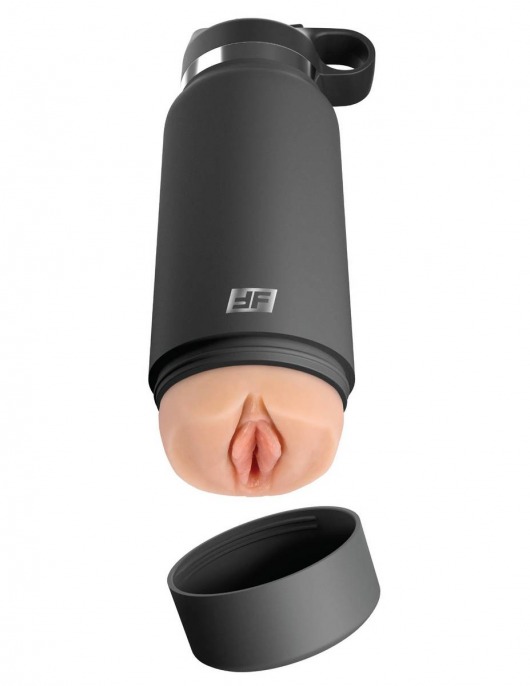 Серый мастурбатор в виде бутылки F*ck Flask - Pipedream - в Орехово-Зуево купить с доставкой