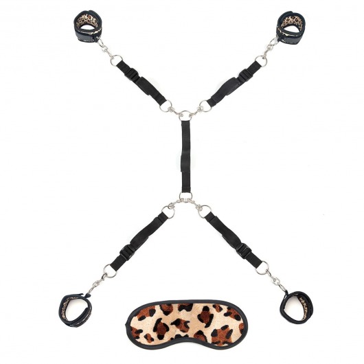 Леопардовая фиксация на матрас для рук и ног Classic Bedspreader - Lux Fetish - купить с доставкой в Орехово-Зуево