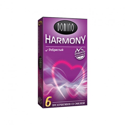 Презервативы с рёбрышками Domino Harmony - 6 шт. - Domino - купить с доставкой в Орехово-Зуево