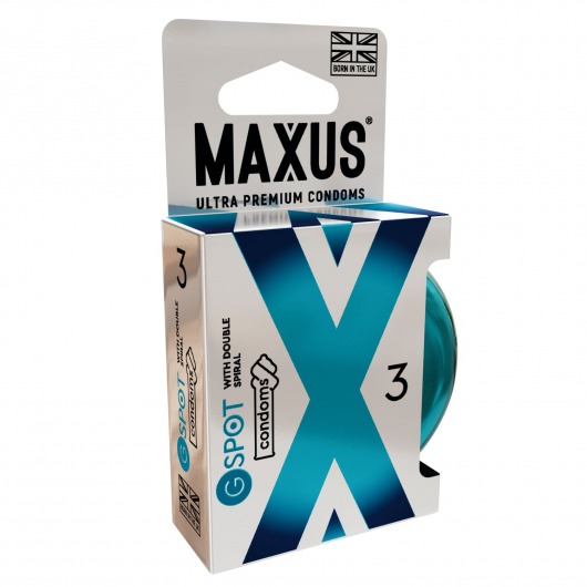 Презервативы Maxus G spot с двойной спиралью - 3 шт. - Maxus - купить с доставкой в Орехово-Зуево