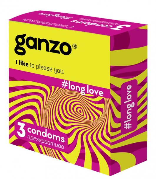 Презервативы с анестетиком для продления удовольствия Ganzo Long Love - 3 шт. - Ganzo - купить с доставкой в Орехово-Зуево