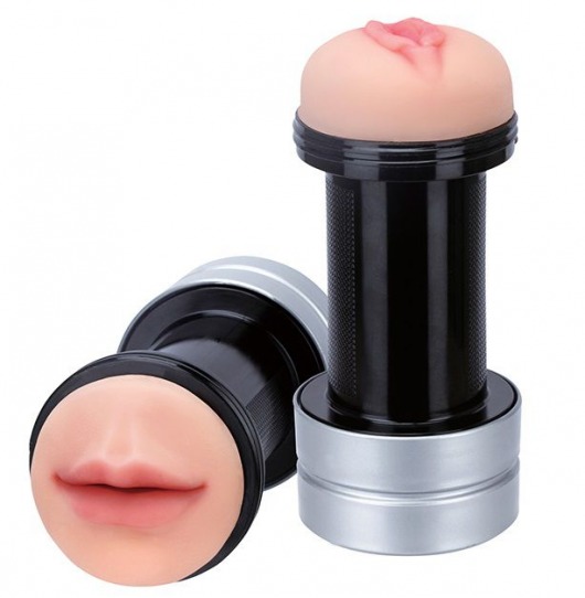 Двусторонний мастурбатор REALSTUFF 2 IN 1 HUMMER MOUTH   VAGINA - ротик и вагина - Dream Toys - в Орехово-Зуево купить с доставкой