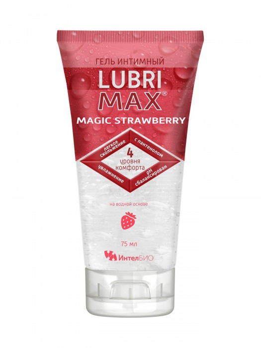 Интимный гель-смазка на водной основе Lubrimax Magic Strawberry - 75 мл. - ИнтелБИО - купить с доставкой в Орехово-Зуево