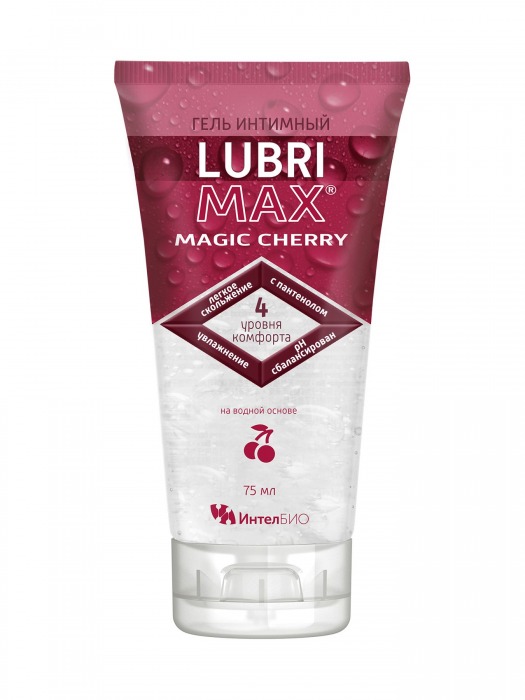 Интимный гель-смазка на водной основе Lubrimax Magic Cherry - 75 мл. - ИнтелБИО - купить с доставкой в Орехово-Зуево