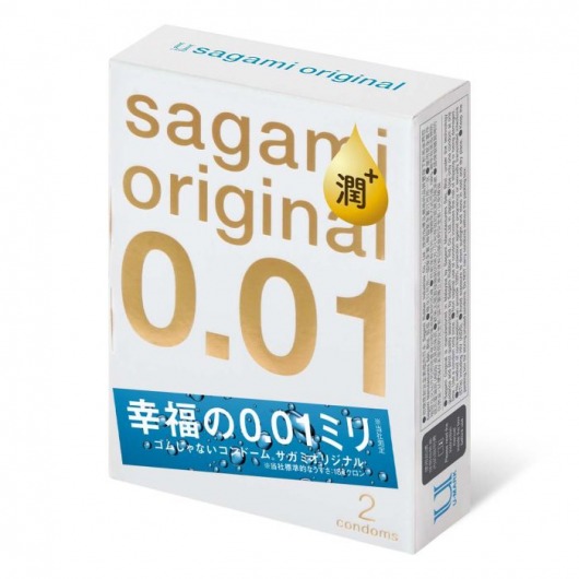 Увлажнённые презервативы Sagami Original 0.01 Extra Lub - 2 шт. - Sagami - купить с доставкой в Орехово-Зуево