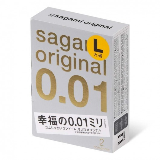 Презервативы Sagami Original 0.01 L-size увеличенного размера - 2 шт. - Sagami - купить с доставкой в Орехово-Зуево