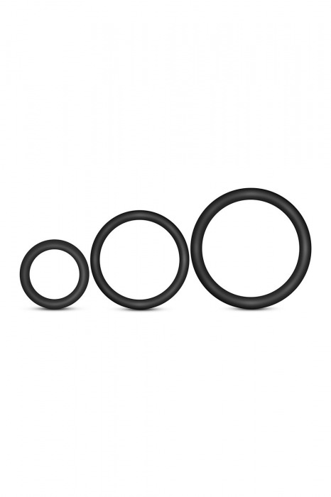 Набор из 3 черных эрекционных колец Cock Ring Set - Blush Novelties - в Орехово-Зуево купить с доставкой