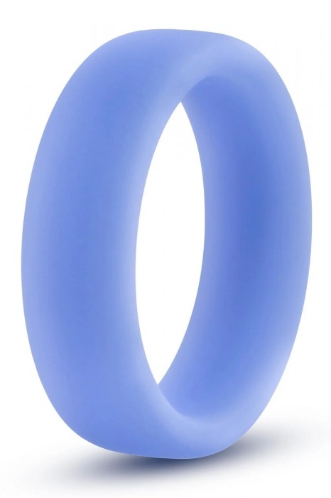 Голубое люминесцентное кольцо Silicone Glo Cock Ring - Blush Novelties - в Орехово-Зуево купить с доставкой