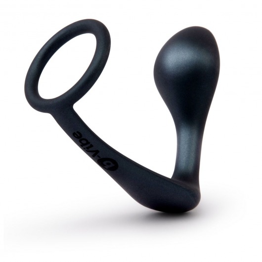 Черное эрекционное кольцо со стимулятором простаты Ringer Cock Ring   Plug - b-Vibe - в Орехово-Зуево купить с доставкой