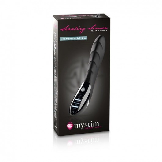 Вибратор с электростимуляцией Sizzling Simon Black Edition - 27 см. - MyStim - купить с доставкой в Орехово-Зуево