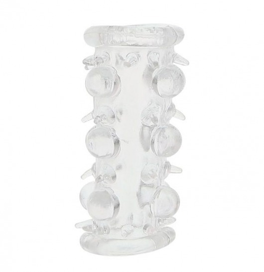 Прозрачная насадка на пенис с шипами и бугорками JELLY JOY LUST CLUSTER CLEAR - Dream Toys - в Орехово-Зуево купить с доставкой