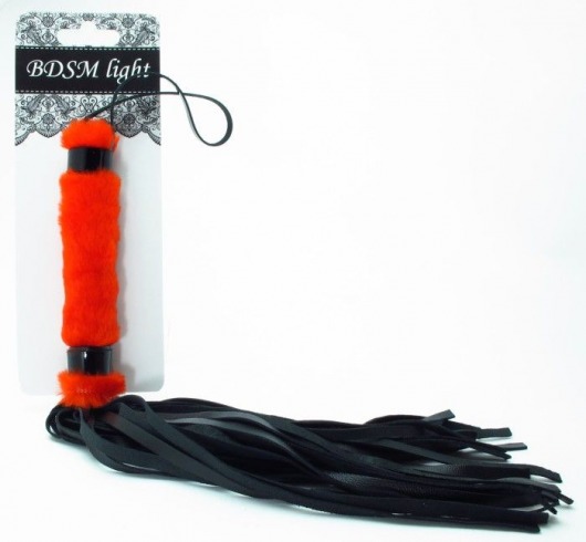 Нежная плеть с красным мехом BDSM Light - 43 см. - БДСМ Арсенал - купить с доставкой в Орехово-Зуево