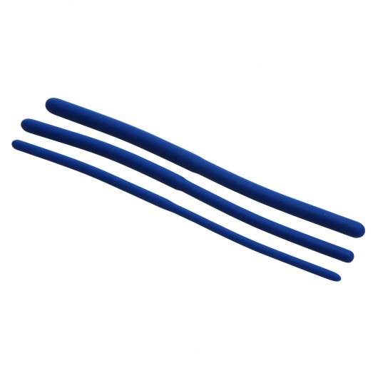 Набор из 3 синих силиконовых уретральных расширителей Invasion Silicone Urethral Sound Trainer Set - XR Brands - купить с доставкой в Орехово-Зуево
