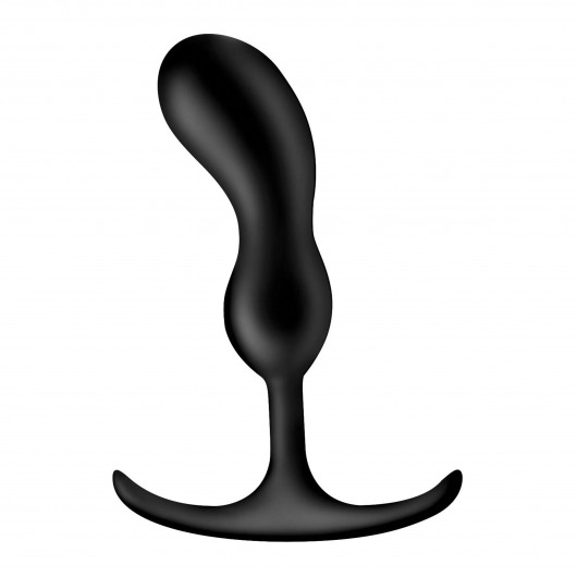 Черный массажер простаты с утяжелителями Premium Silicone Weighted Prostate Plug Medium - 16,3 см. - XR Brands - в Орехово-Зуево купить с доставкой