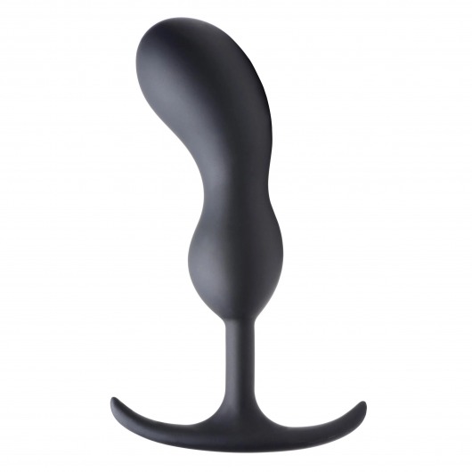 Черный массажер простаты с утяжелителями Premium Silicone Weighted Prostate Plug Large - 18,8 см. - XR Brands - в Орехово-Зуево купить с доставкой