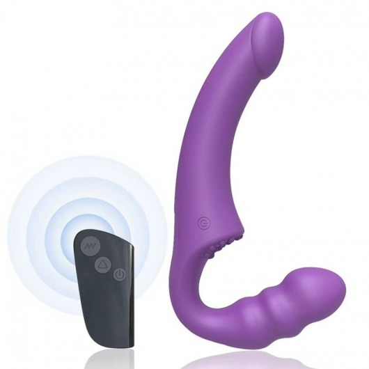 Фиолетовый безремневой страпон Straples Strap-On Dildo - Erokay - купить с доставкой в Орехово-Зуево