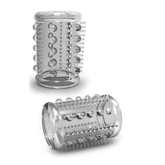 Прозрачная насадка с шипами и шишечками STAY HARD COCK SLEEVE 03 CLEAR - Blush Novelties - в Орехово-Зуево купить с доставкой