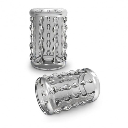 Прозрачная насадка с бороздками STAY HARD COCK SLEEVE 04 CLEAR - Blush Novelties - в Орехово-Зуево купить с доставкой