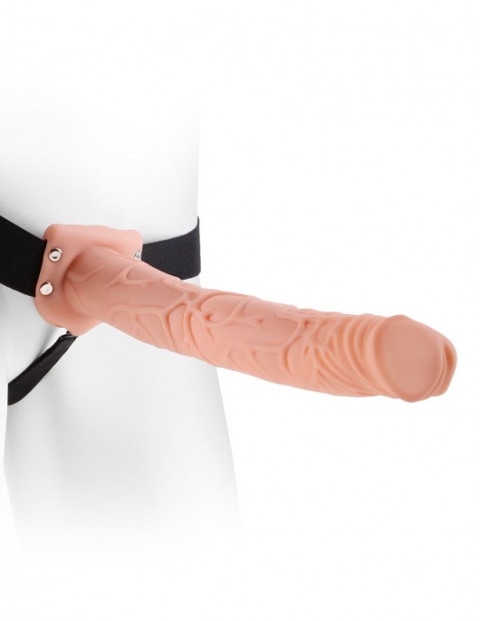 Фаллопротез телесного цвета Hollow Strap-On - 29 см. - Pipedream - купить с доставкой в Орехово-Зуево