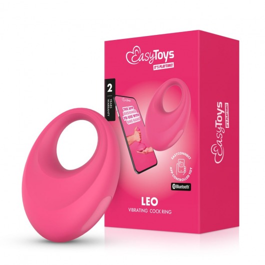 Розовое интерактивное эрекционное виброкольцо Leo - Easy toys - в Орехово-Зуево купить с доставкой