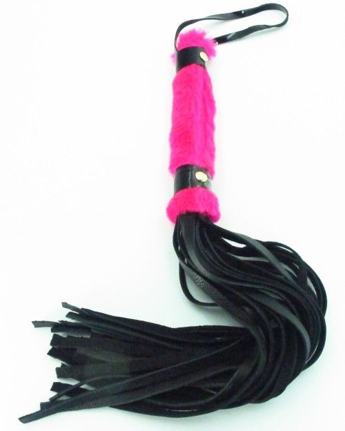Нежная плеть с розовым мехом BDSM Light - 43 см. - БДСМ Арсенал - купить с доставкой в Орехово-Зуево