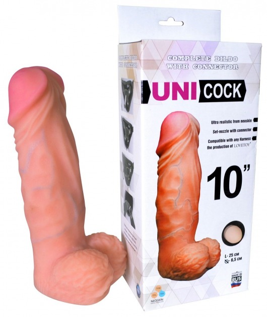 Фаллическая насадка Харнесс UNICOCK 10  - 25 см. - LOVETOY (А-Полимер) - купить с доставкой в Орехово-Зуево