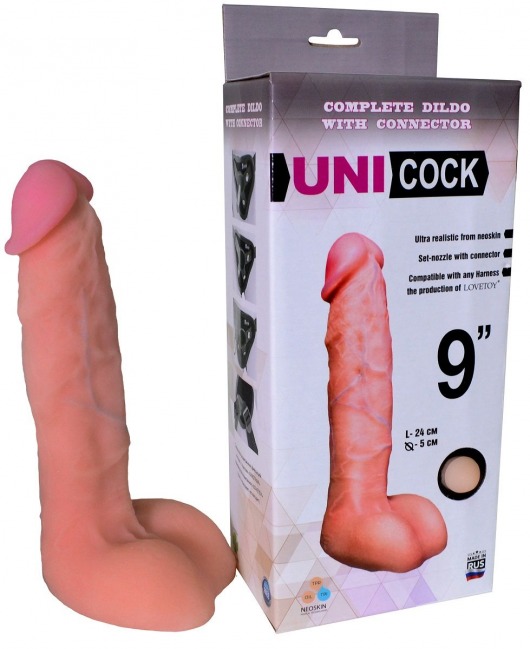 Фаллическая насадка Харнесс UNICOCK 9  - 24 см. - LOVETOY (А-Полимер) - купить с доставкой в Орехово-Зуево