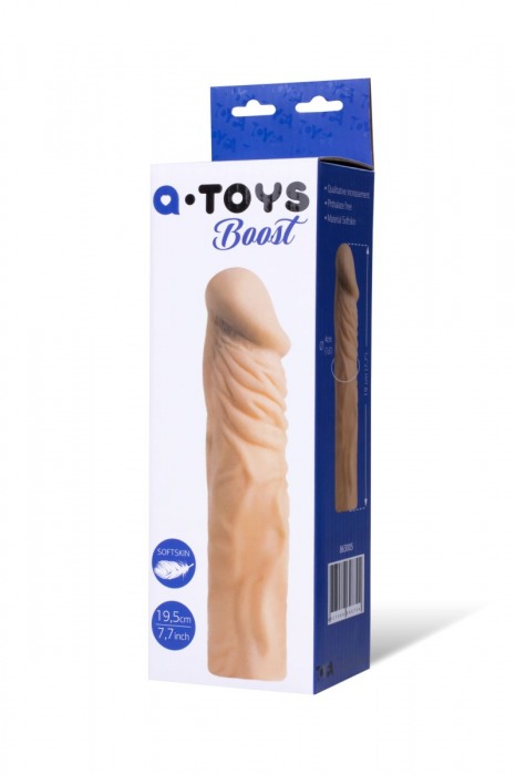 Насадка с ярко выраженной головкой и рельефным стволом - 19 см. - A-toys - в Орехово-Зуево купить с доставкой