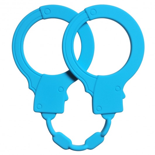 Голубые силиконовые наручники Stretchy Cuffs Turquoise - Lola Games - купить с доставкой в Орехово-Зуево