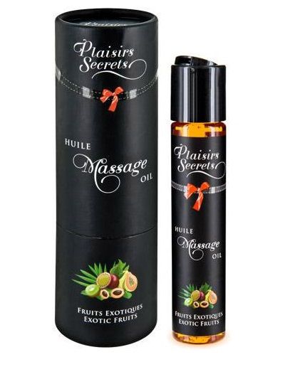 Массажное масло с ароматом экзотических фруктов Huile de Massage Gourmande Fruits Exotiques - 59 мл. - Plaisir Secret - купить с доставкой в Орехово-Зуево