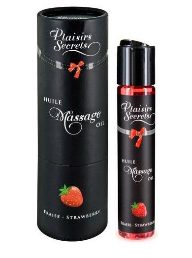 Массажное масло с ароматом клубники Huile de Massage Gourmande Fraise des Bois - 59 мл. - Plaisir Secret - купить с доставкой в Орехово-Зуево